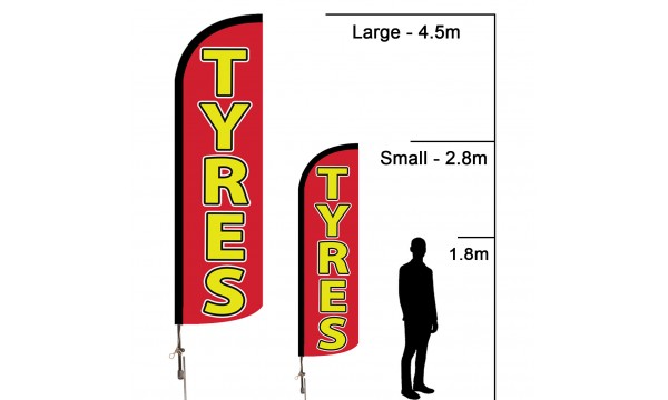 Tyres (Red) Advertising Flag